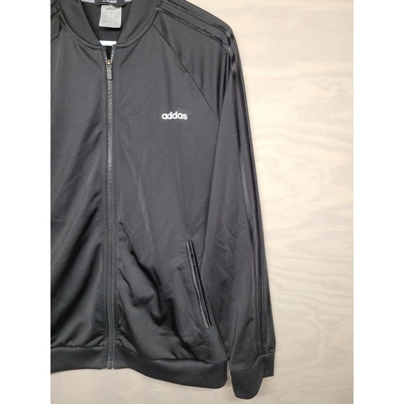 Adidas Men's SZ XL Track Jacket 3 Stripes Full Zip Long Sleeve Sportswear Black - Picture 2 of 10